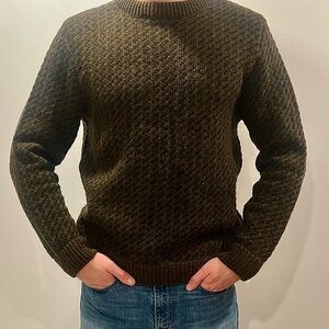 LL Bean Fisherman Birdseye Wool Sweater